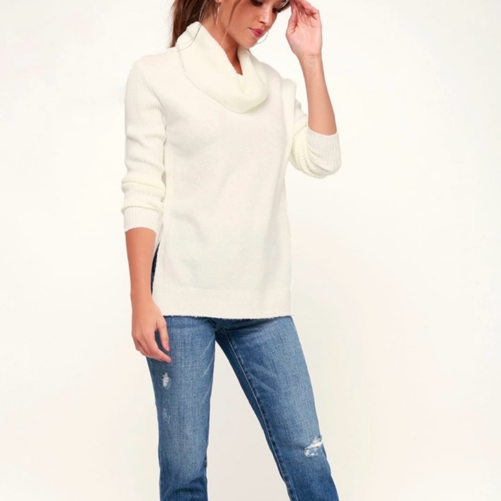 Olive & Oak Cream Cowl Neck Sweater